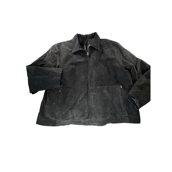Men's Knightsbridge Suede Leather Jacket Size 2X Full Zip Casual Needs Cleaning